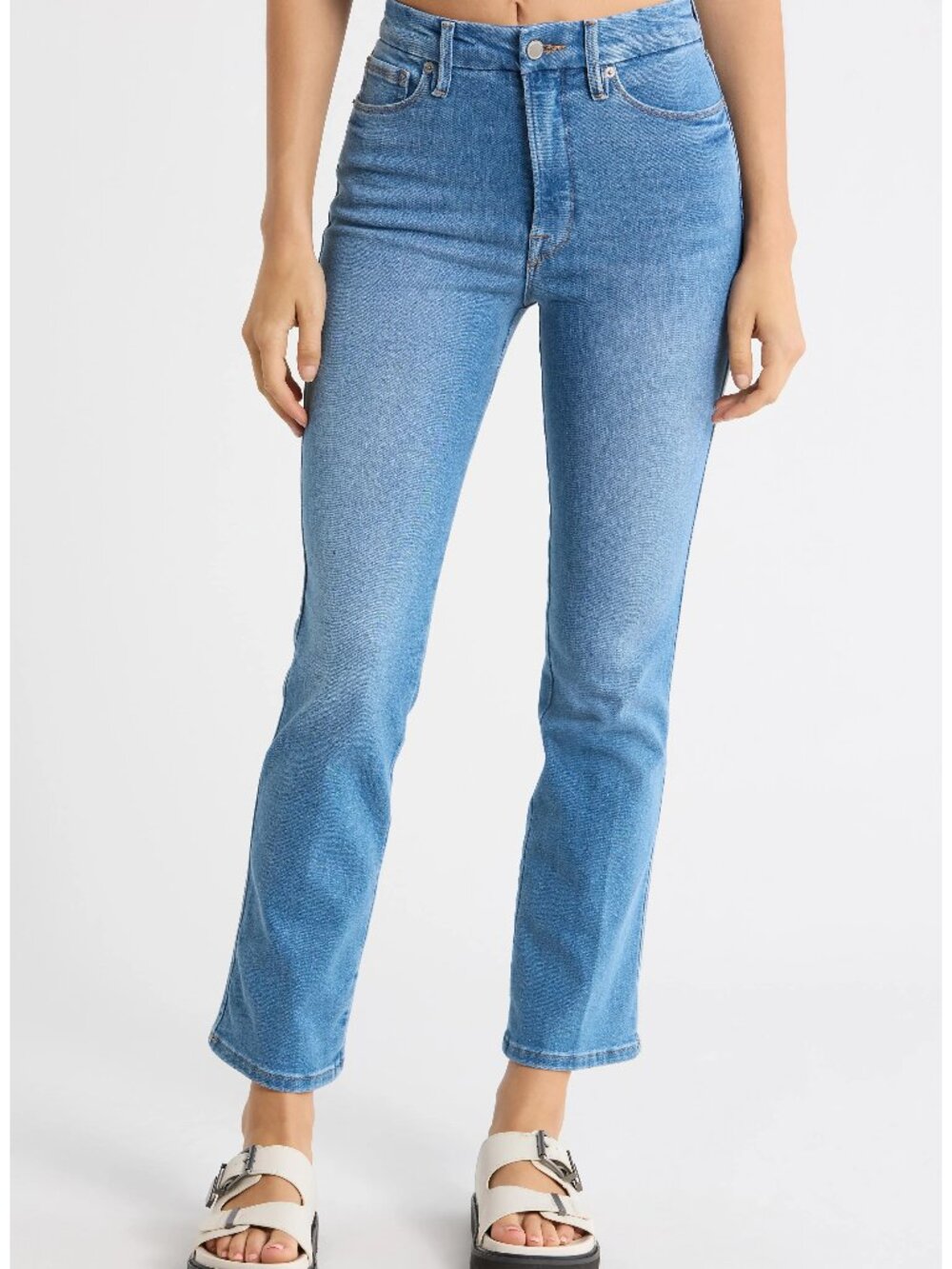 GOOD AMERICAN Good Curve Straight Leg Jean in Indigo